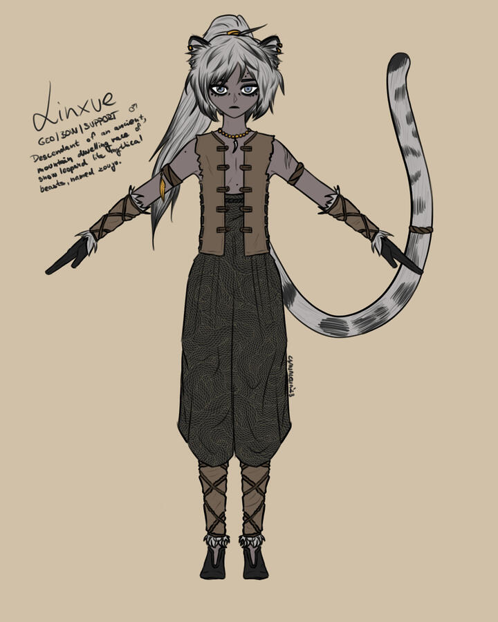 have my second, much simpler design-wise, genshin oc, linxue